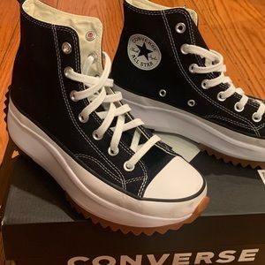 Converse BLACK unisex high top shoe run stat hike platform M6/W7.5